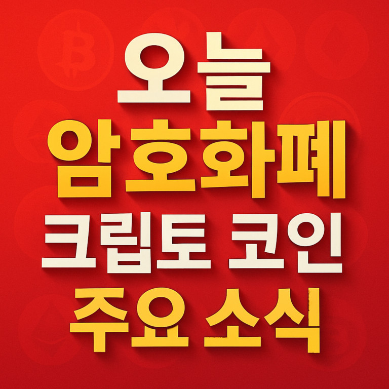 오늘 암호화폐 크립토 코인 주요소식