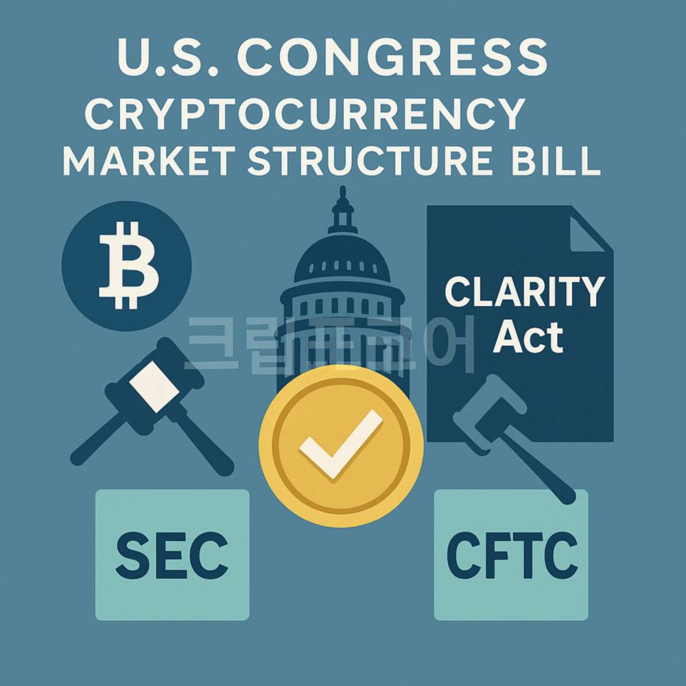 미국 의회의 암호화폐 시장구조 법안(CLARITY Act)을 설명하는 인포그래픽 이미지