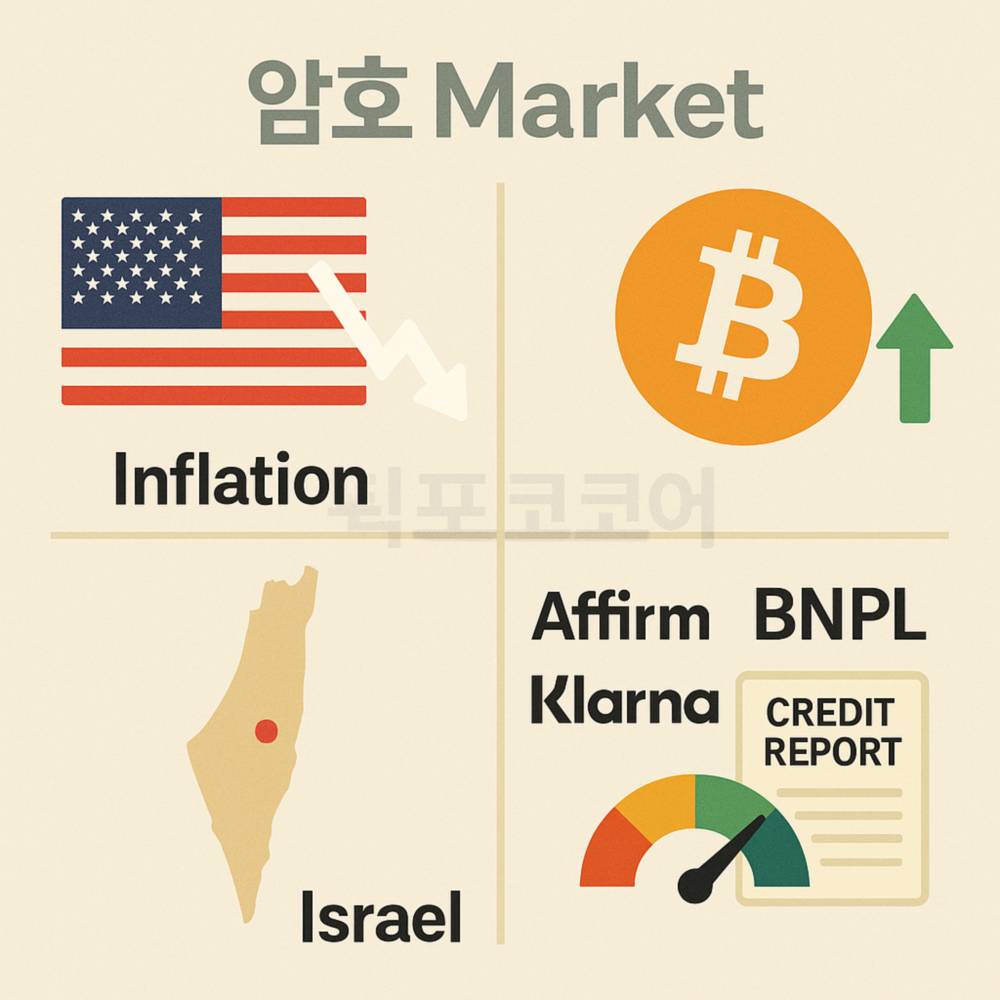 미국 경제 불안과 암호화폐 시장 동향을 요약한 인포그래픽