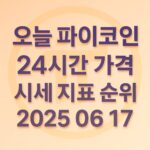 오늘 파이코인 24시간 가격 시세 지표 순위_20240617