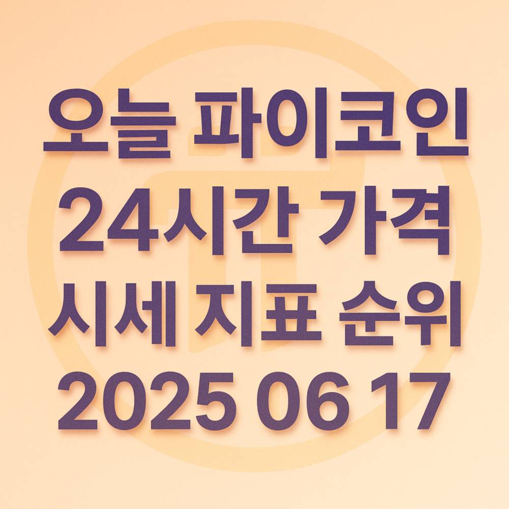 오늘 파이코인 24시간 가격 시세 지표 순위_20240617