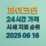 오늘 파이코인 24시간 가격 시세 지표 순위
