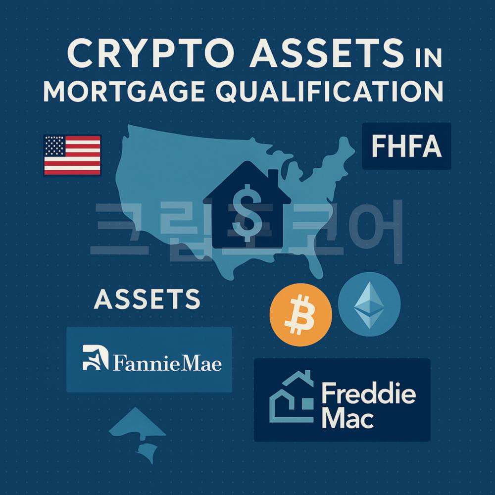 FHFA 지시에 따른 암호화폐 자산 주택담보대출 반영 개념도