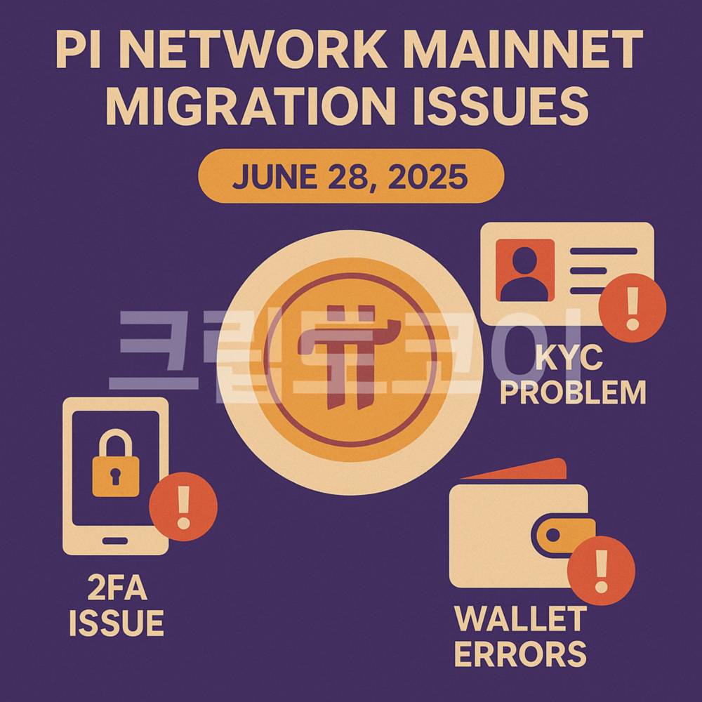 Pi 네트워크 메인넷 마이그레이션 문제를 설명하는 인포그래픽