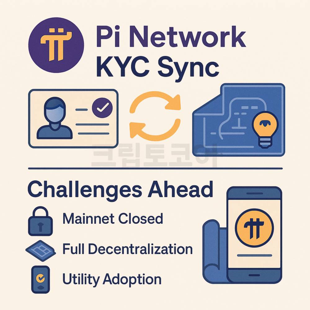파이네트워크 KYC 동기화와 메인넷 과제를 한눈에 보여주는 인포그래픽