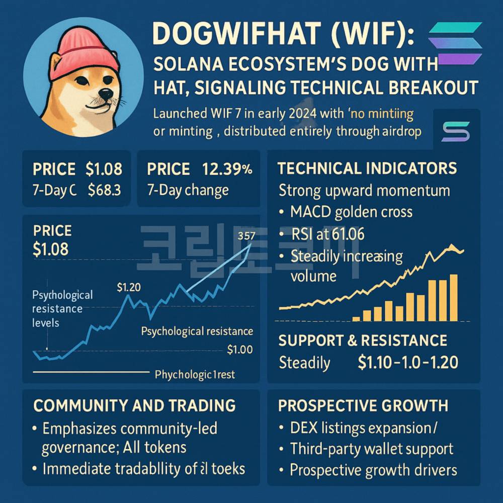 DOGWIFHAT (WIF): 솔라나 생태계의 모자 쓴 개, 기술적 돌파의 신호