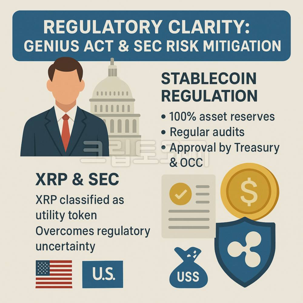 암호화폐 규제 명확성 및 XRP의 법적 지위 확보 인포그래픽
