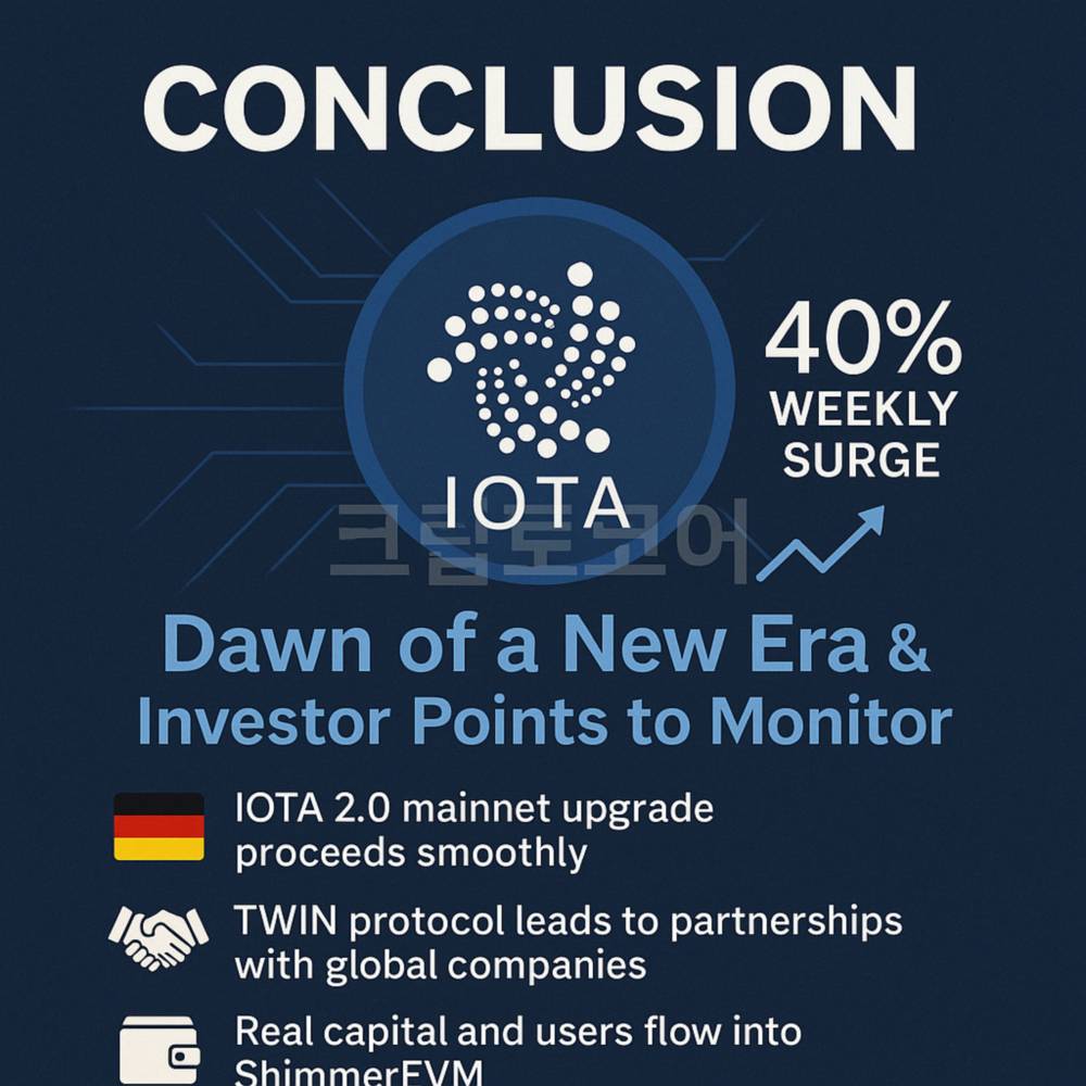 IOTA 상승 모멘텀과 투자자 주의사항을 강조한 인포그래픽