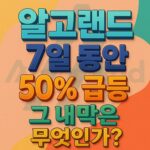 알고랜드 급등 강조한 3D 타이포 포스터