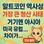 알트코인 최대 청산 사태와 지역별 격차를 강조한 인포그래픽