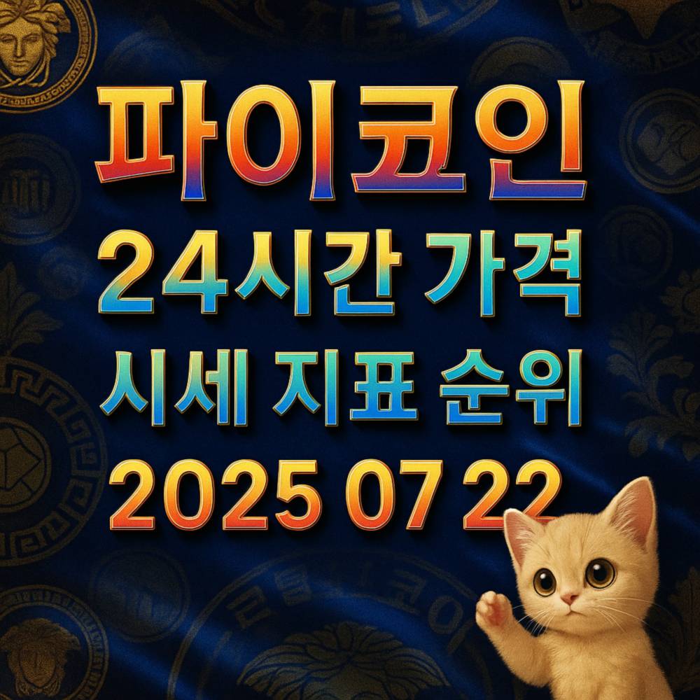 파이코인 24시간 가격·시세 지표 순위·날짜를 화려한 타이포그래피로 배치