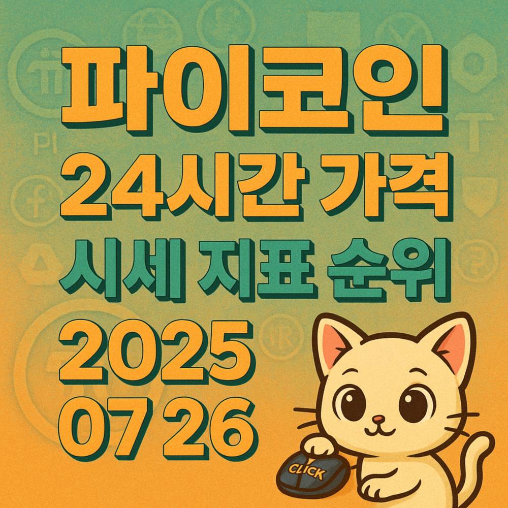 파이코인의 24시간 가격 및 시세 지표 순위를 강조한 텍스트 디자인 이미지