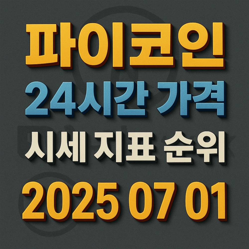 파이코인 가격 정보를 시각적으로 나타낸 3D 입체 텍스트 이미지
