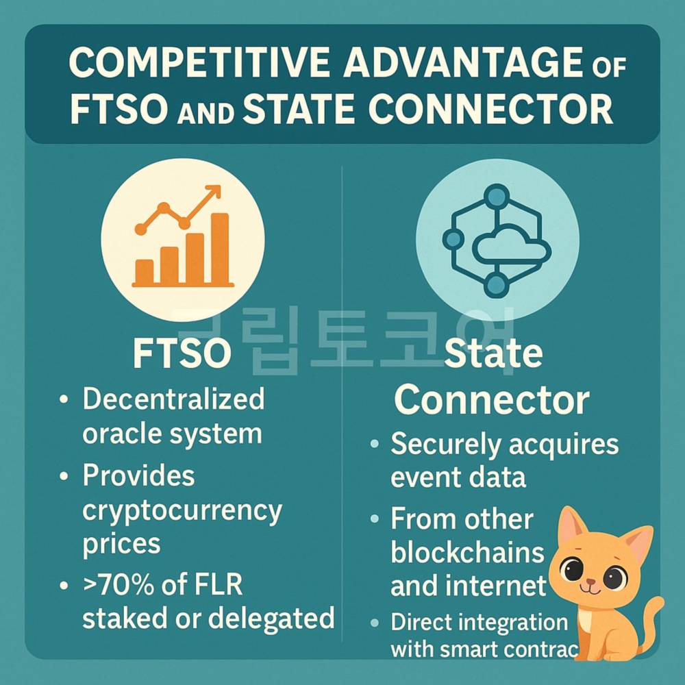 귀엽고 깔끔한 인포그래픽 스타일의 FTSO와 State Connector 비교 이미지