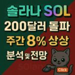 솔라나 200달러 돌파, 주간 8% 상승 분석 및 전망 타이포그래픽