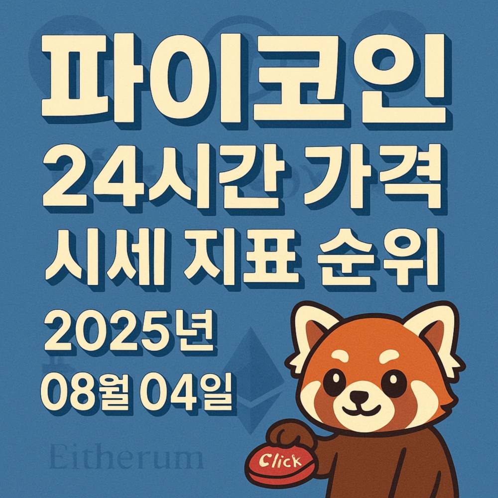 파이코인 24시간 가격 시세 지표 순위를 나타낸 블루톤 배경의 시각자료