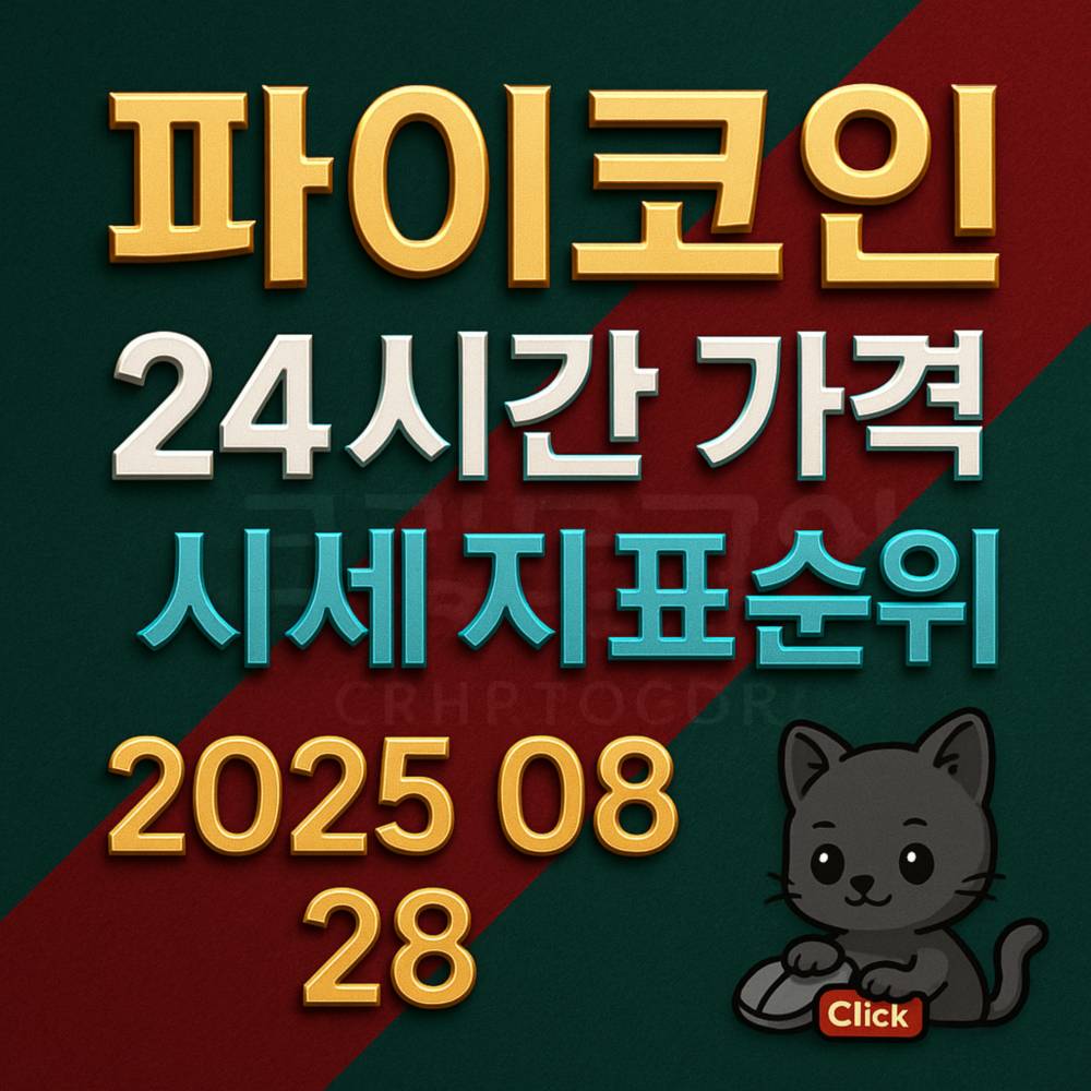 오늘-파이코인-가격-시세-지표-순위-2025-08-28 타이포그래피