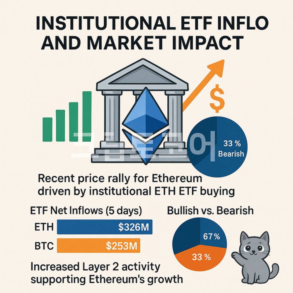 기관 투자자 ETF 자금 유입이 이더리움 가격 상승에 미치는 영향 인포그래픽