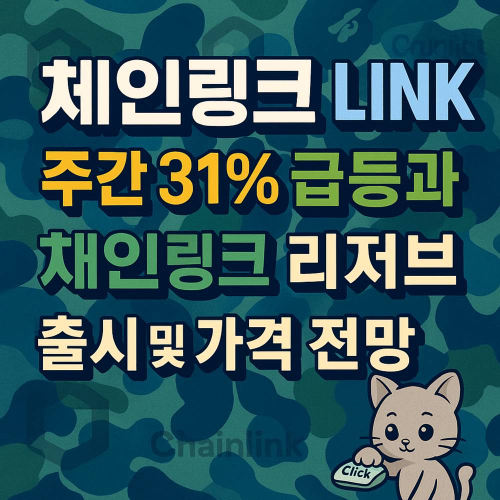 체인링크 LINK 주간 31% 급등과 체인링크 리저브 출시 및 가격 전망 인포그래픽