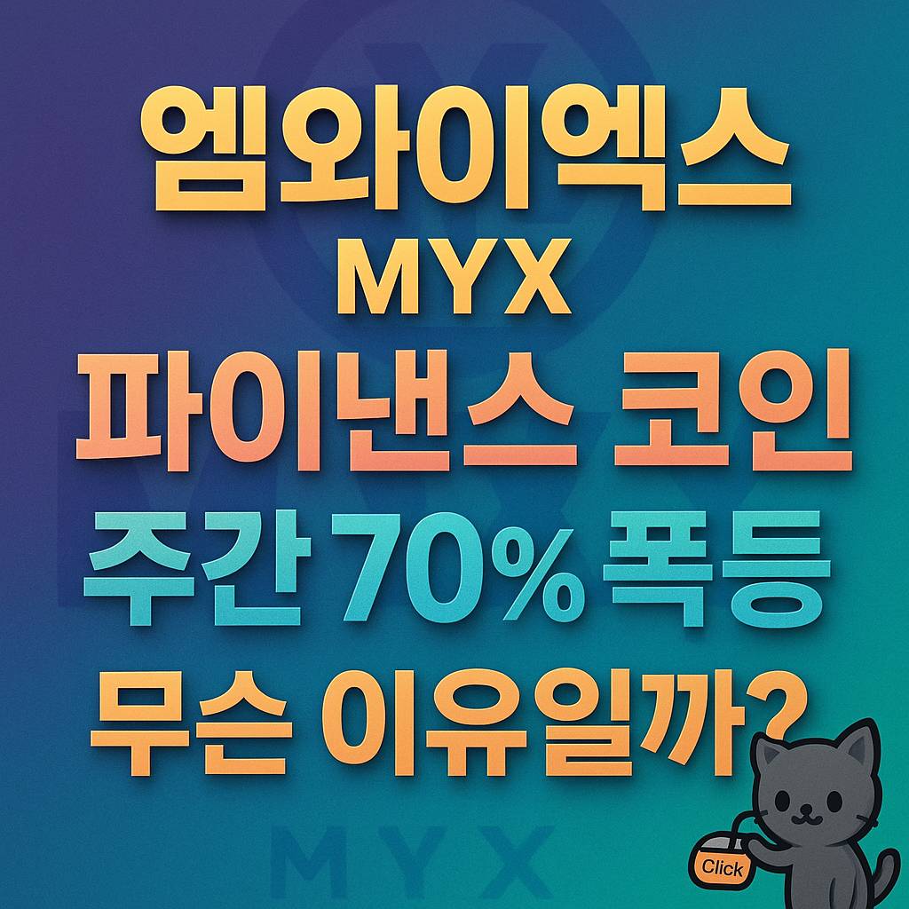 MYX 엠와이엑스 파이낸스 코인 주간 70% 폭등 무슨 이유일까 인포그래픽