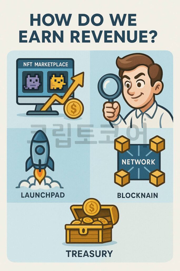 슈퍼버스 SUPER 코인 수익 모델을 설명하는 인포그래픽