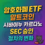 암호화폐 ETF·알트코인·시바이누·카르다노·SEC 승인·절차의 변화 텍스트 이미지