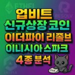업비트 신규 상장 4종 코인 이더파이 리졸브 이니시아 스파크 심층 분석 인포그래픽
