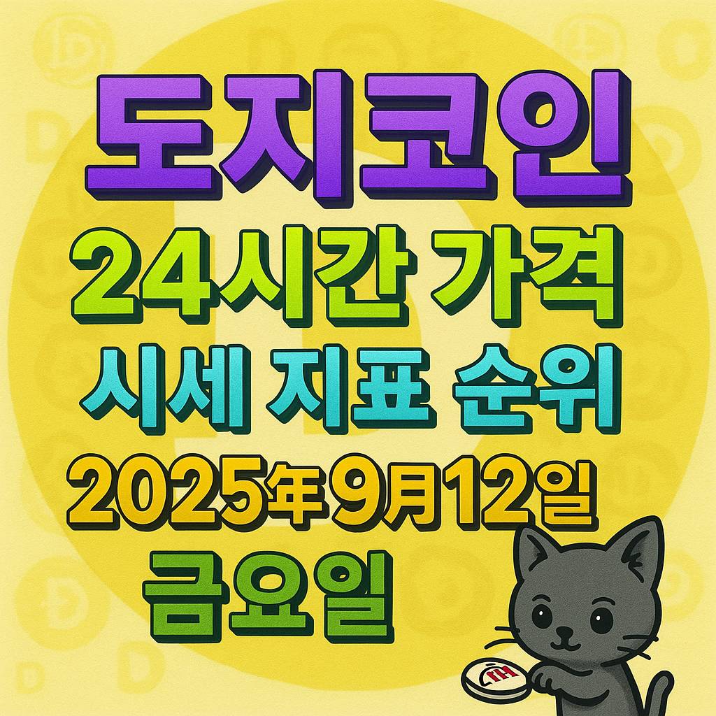 도지코인 24시간 시세 정보를 보여주는 인포그래픽