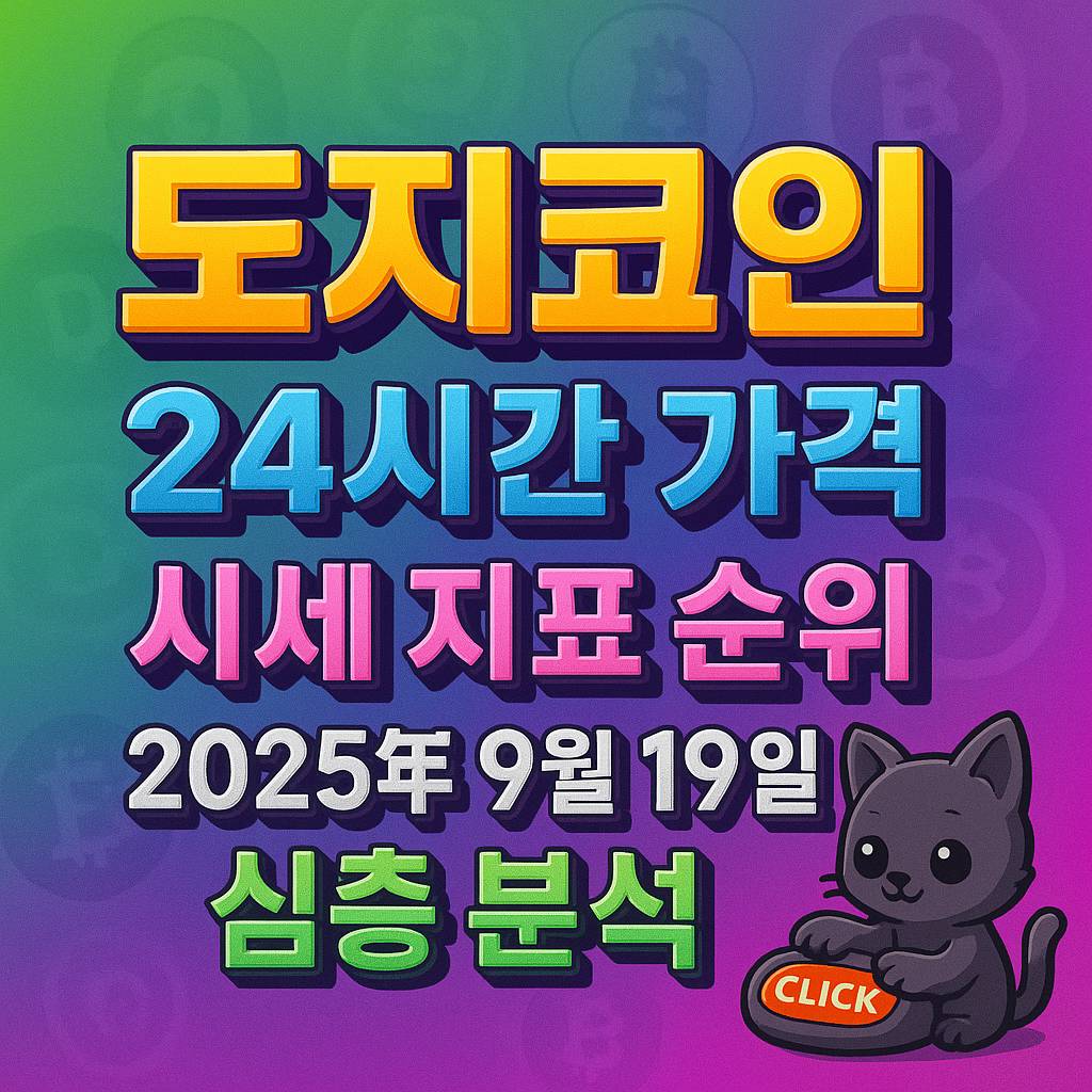 도지코인 24시간 가격·시세 지표 순위·심층 분석 썸네일 (2025년 9월 19일)