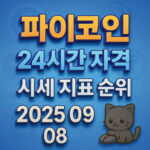 파이코인 24시간 가격 시세 정보를 시각적으로 표현한 고해상도 인포그래픽