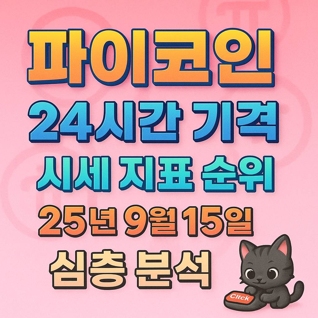 오늘 파이코인 가격 시세 지표 순위 - 2025년 9월 15일 텍스트 인포그래픽