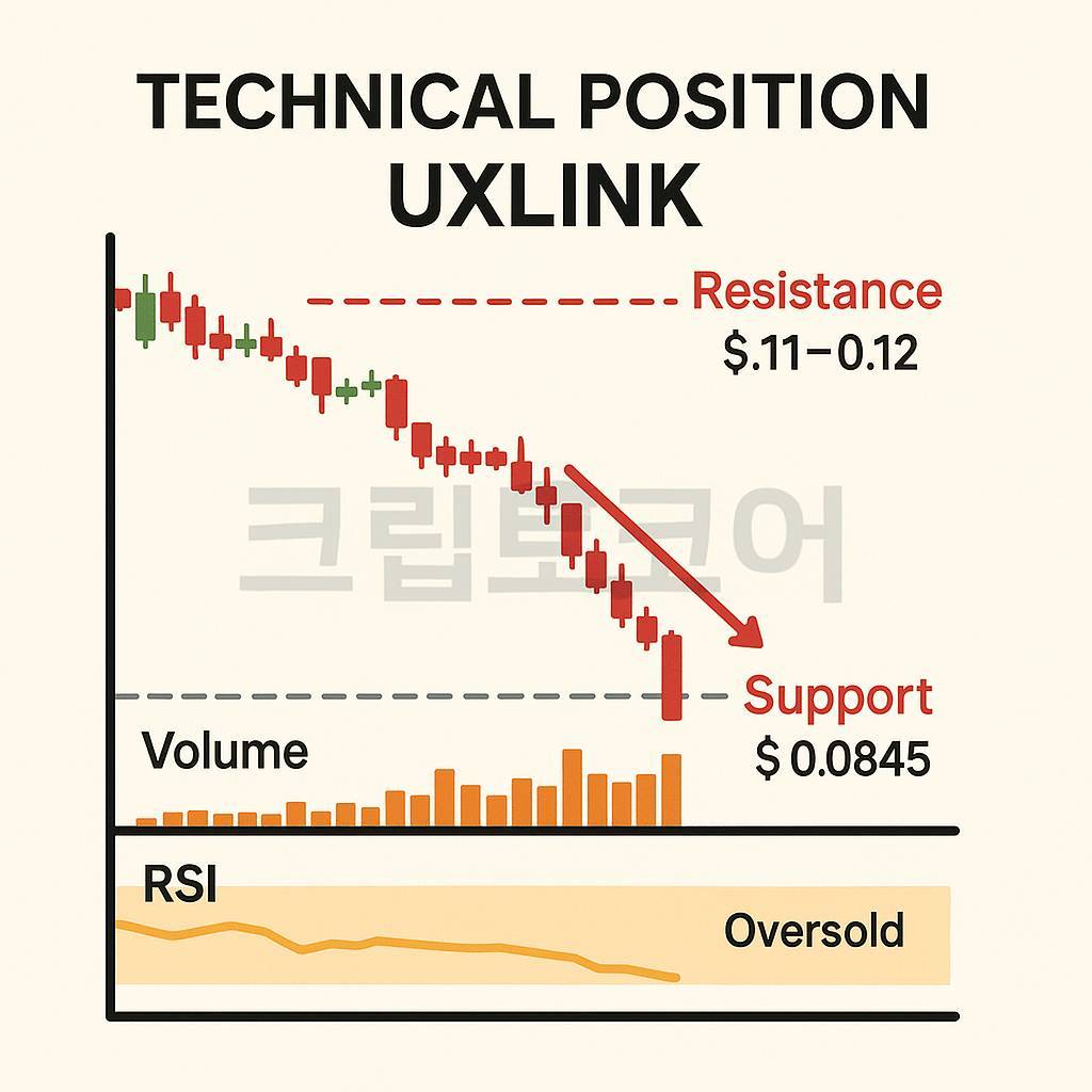유엑스링크 코인 UXLINK 기술적 포지션