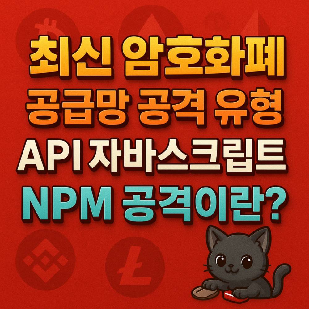 최신 암호화폐 공급망 공격과 관련된 내용이 강조된 고대비 이미지