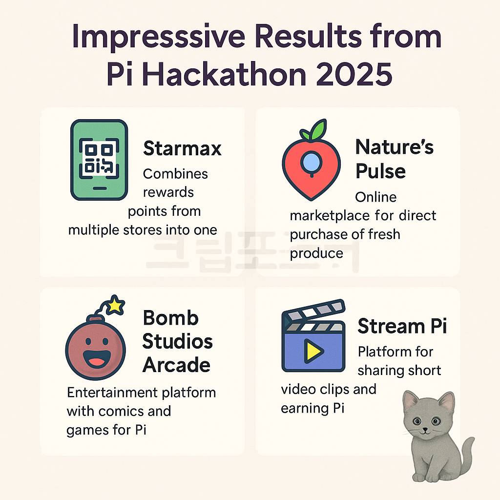 Pi 해커톤 2025 대표 성과를 소개하는 인포그래픽