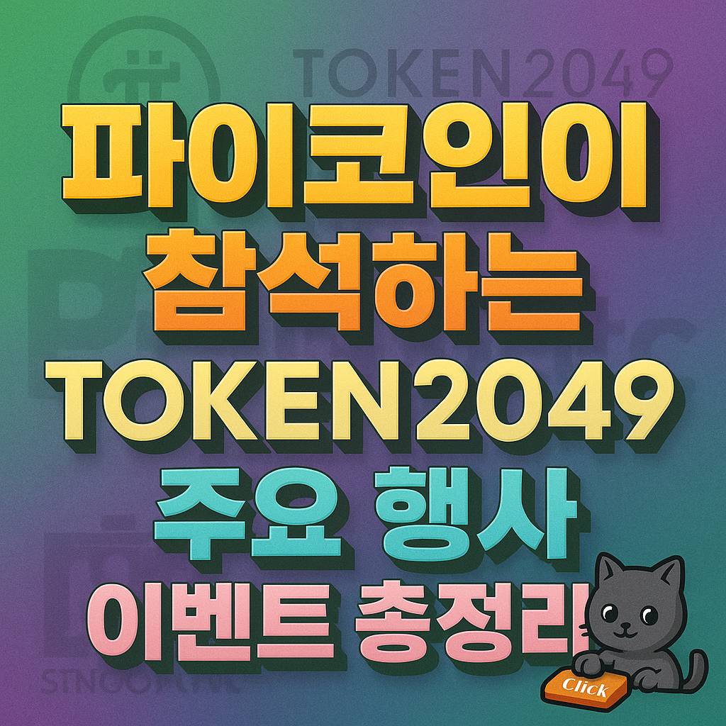 파이코인 참석 TOKEN2049 세부 행사 총정리 텍스트 타이포그래피