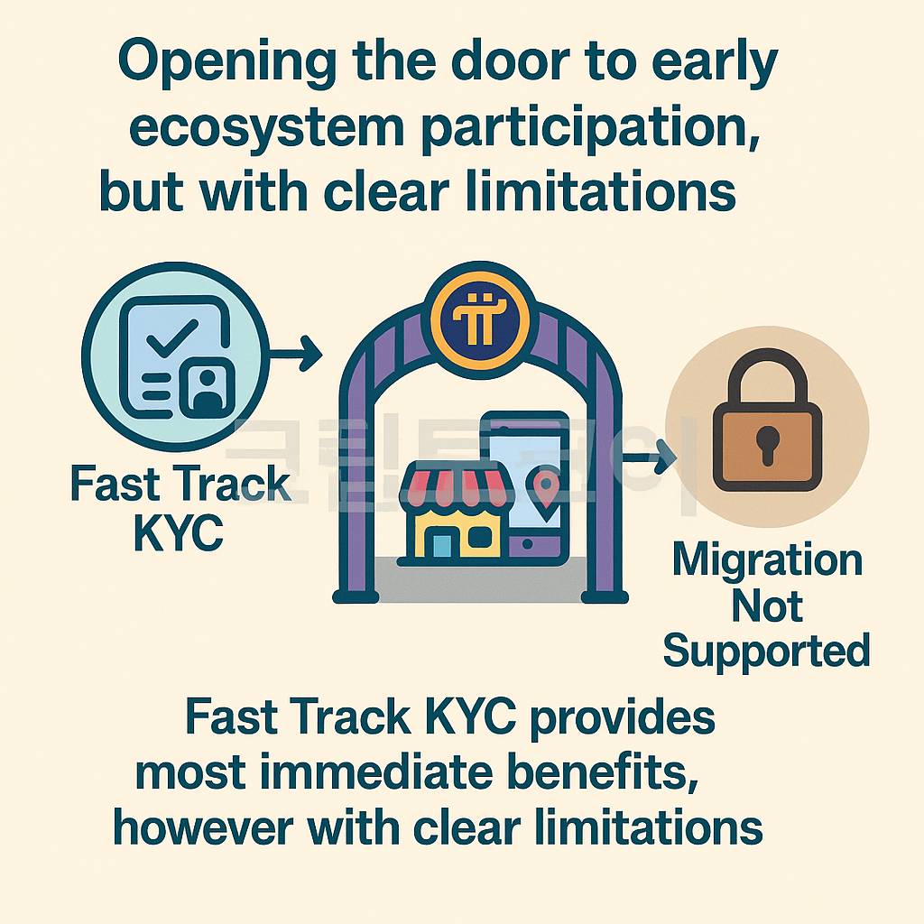 생태계 조기 참여와 Fast Track KYC의 한계를 설명하는 인포그래픽