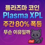 플라즈마 코인 Plasma XPL 주간 80% 폭등 무슨 이유일까? — 로고색 그라데이션 배경의 1:1 타이포그래피 썸네일