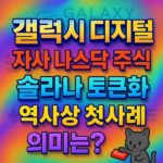 갤럭시 디지털의 나스닥 주식과 솔라나 토큰화에 대한 의미를 강조한 이미지