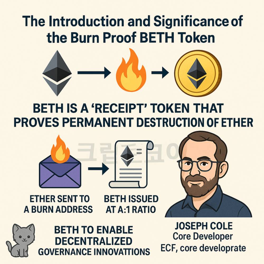 이더리움 소각 증명 토큰 BETH의 개념과 활용을 시각적으로 설명한 인포그래픽