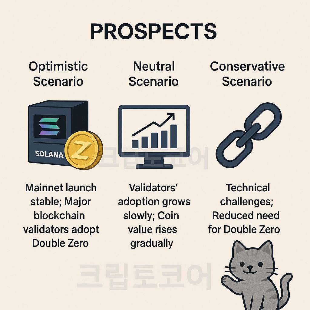 더블 제로 프로젝트의 세 가지 시나리오를 설명하는 인포그래픽