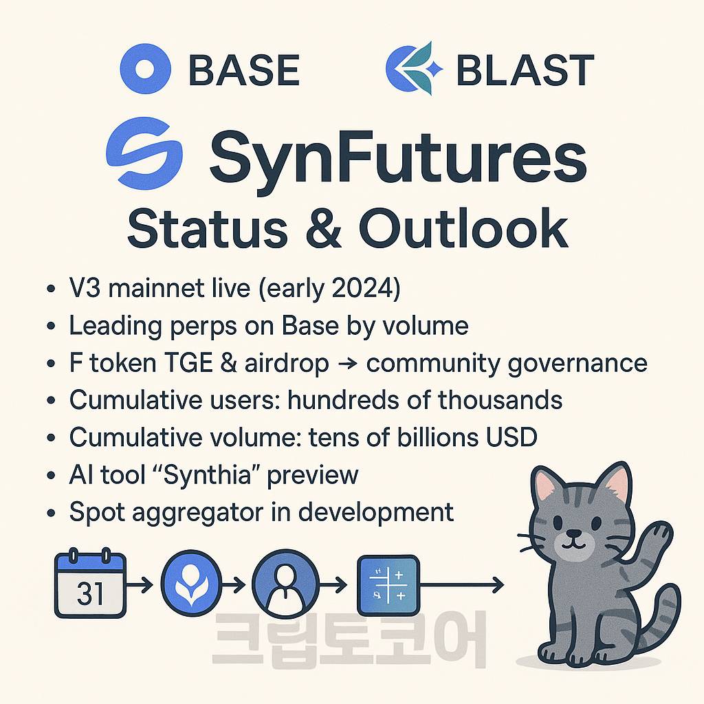 SynFutures 현황과 전망을 요약한 1:1 인포그래픽