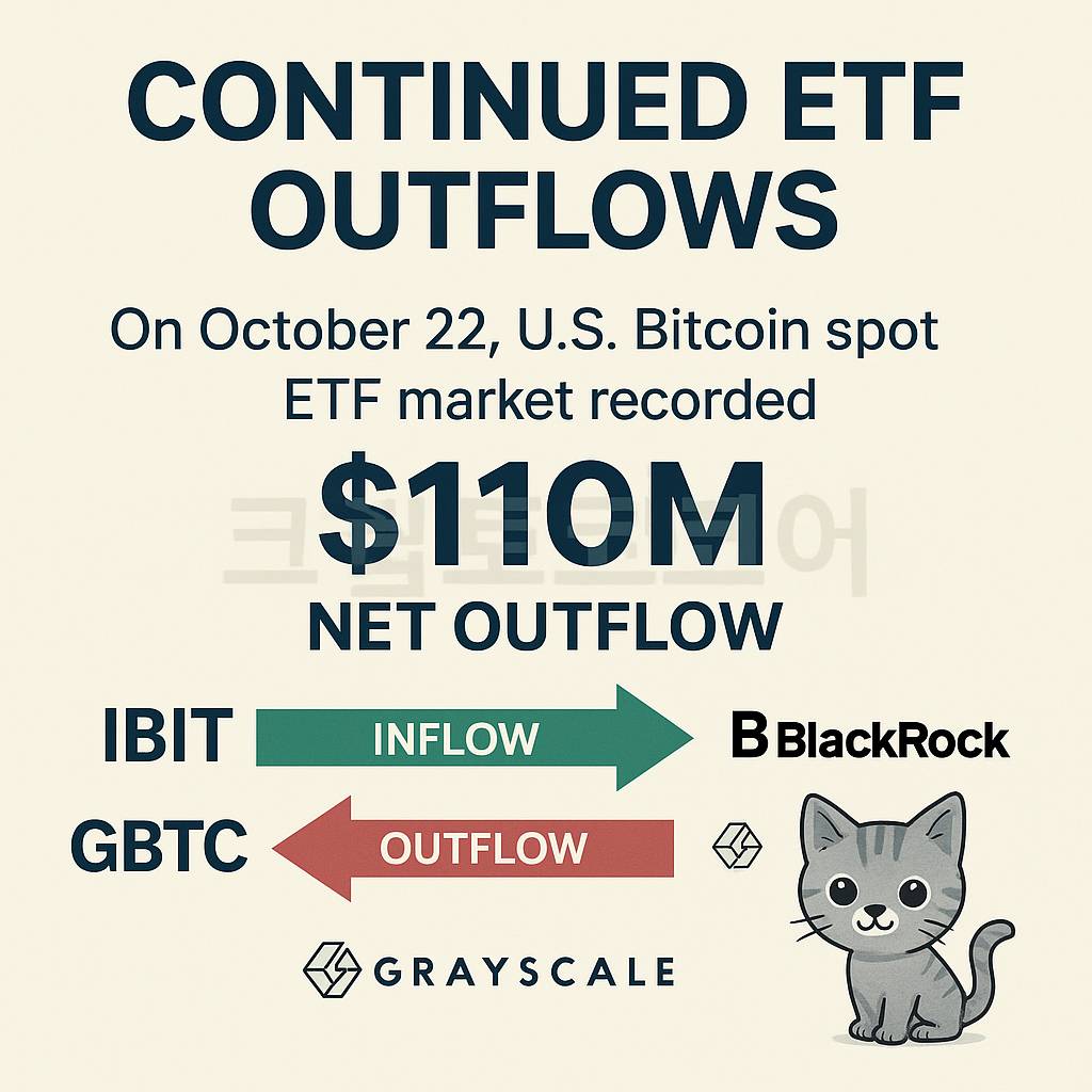 비트코인 ETF 시장 순유출을 설명하는 인포그래픽