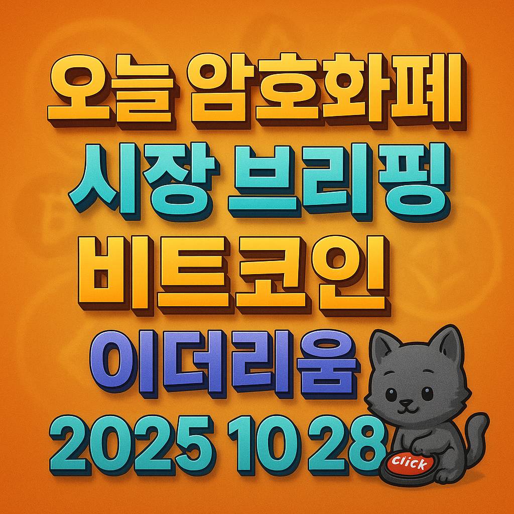 오늘 암호화폐 시장 브리핑 비트코인 이더리움 2025 10 28 인포그래픽