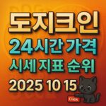 도지코인 24시간 가격 시세 지표 순위 2025 10 15 인포그래픽