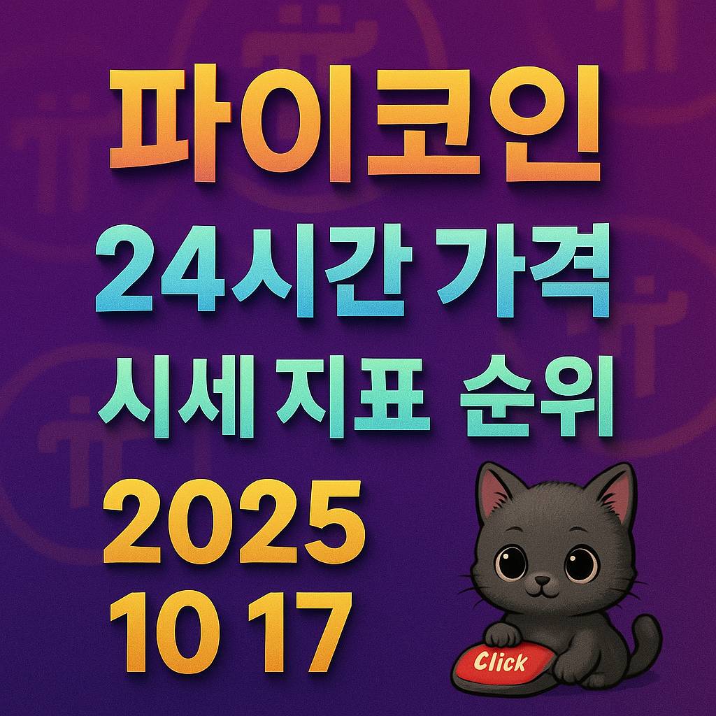파이코인 24시간 가격 시세 지표 순위 2025 10 17 인포그래픽