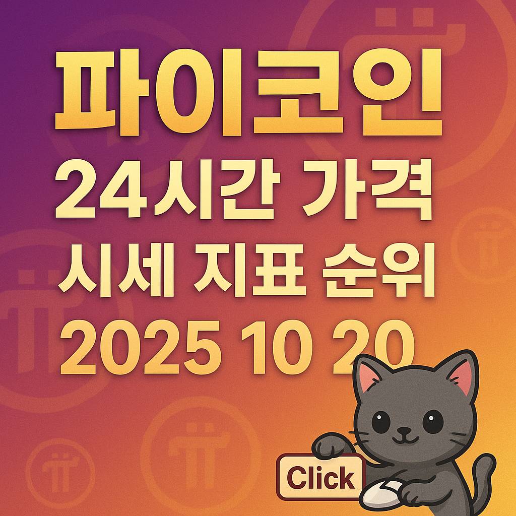 파이코인 24시간 가격 시세 지표 순위를 강조한 정사각형 인포그래픽