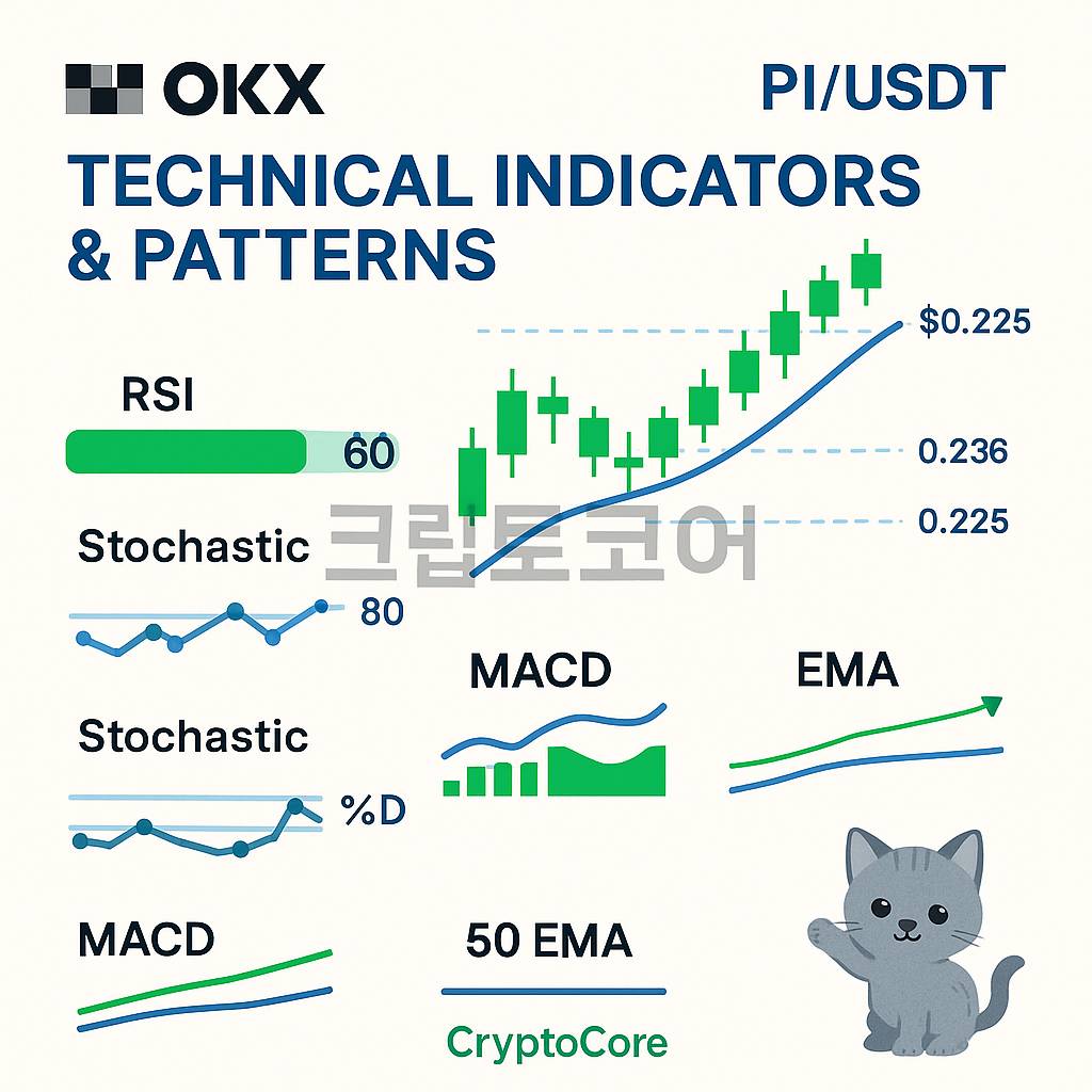 PI/USDT 단기 상승 모멘텀을 나타내는 기술 지표 인포그래픽