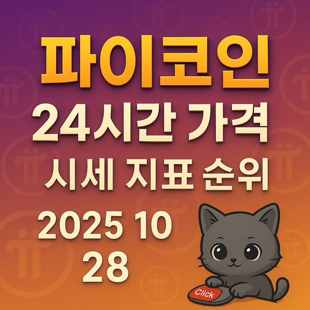 파이코인 24시간 가격 시세 지표 순위 2025 10 28
