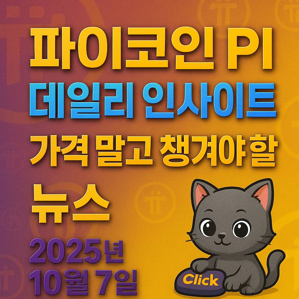 파이코인 PI 데일리 인사이트 가격 말고 챙겨야 할 뉴스 2025년 10월 7일 정사각형 고대비 3D 타이포그래피 썸네일