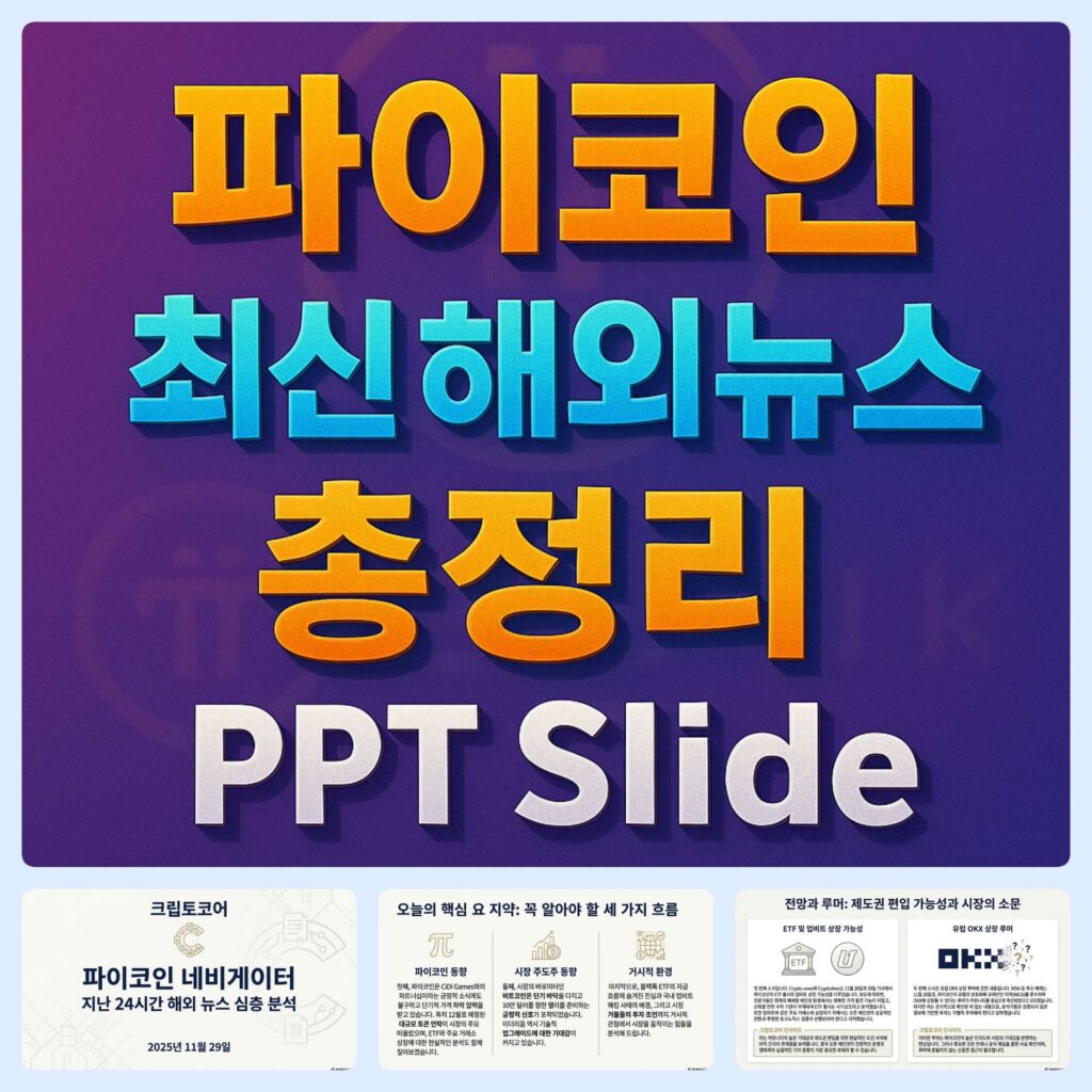 2025년 11월 30일 파이코인 최신 해외 뉴스 총정리 슬라이드 인포그래픽